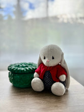 Load image into Gallery viewer, Bunny in overalls with cardigan

