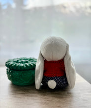 Load image into Gallery viewer, Bunny in overalls with cardigan

